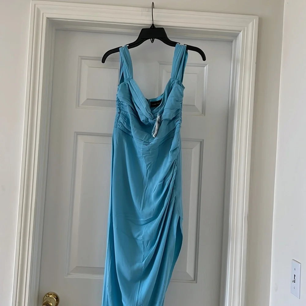 Off-Shoulder Light Blue Cocktail Dress - Picture 7 of 12
